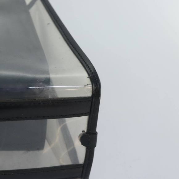 GUCCI Hand Bag Vinyl Leather Clear Black Silver 000 2058 0548 5 Auth 90596 - Picture 15 of 16